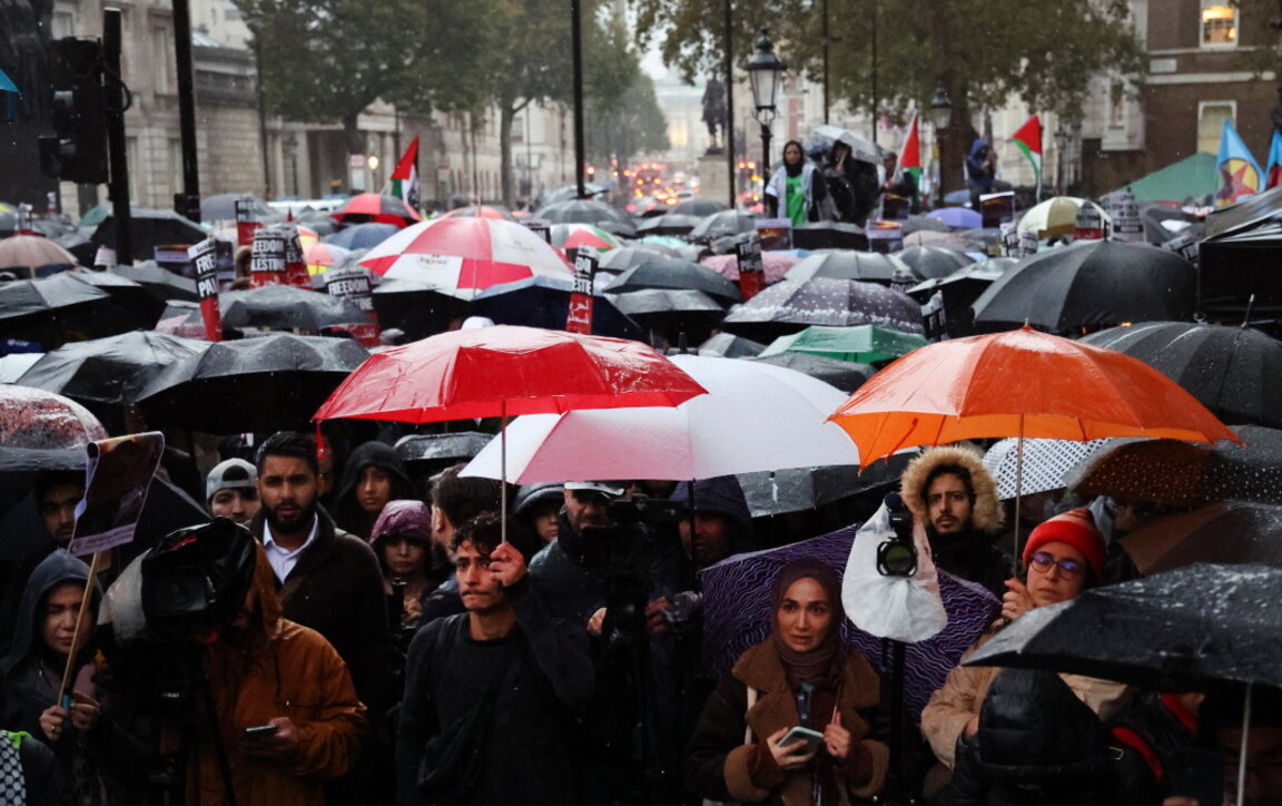 Демонстрация в Лондон в подкрепа на палестинците